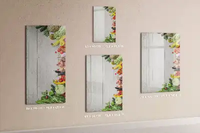 Magnetisch glazen memobord met print van groenten op hout