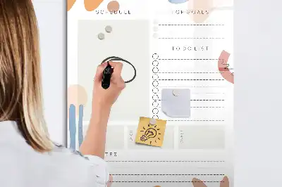 Dagplanner glazen magneetbord met decoratieve print
