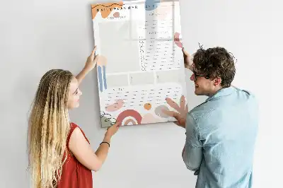 Dagplanner glazen magneetbord met decoratieve print