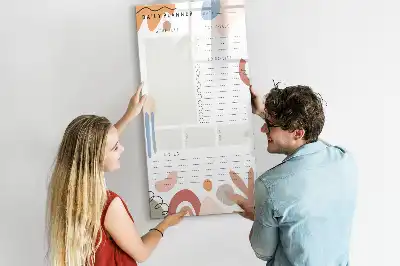 Dagplanner glazen magneetbord met decoratieve print