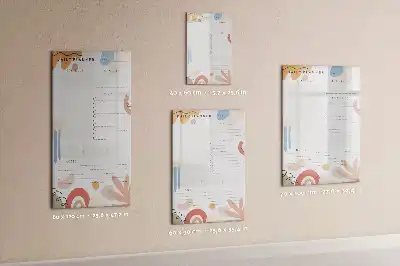 Dagplanner glazen magneetbord met decoratieve print
