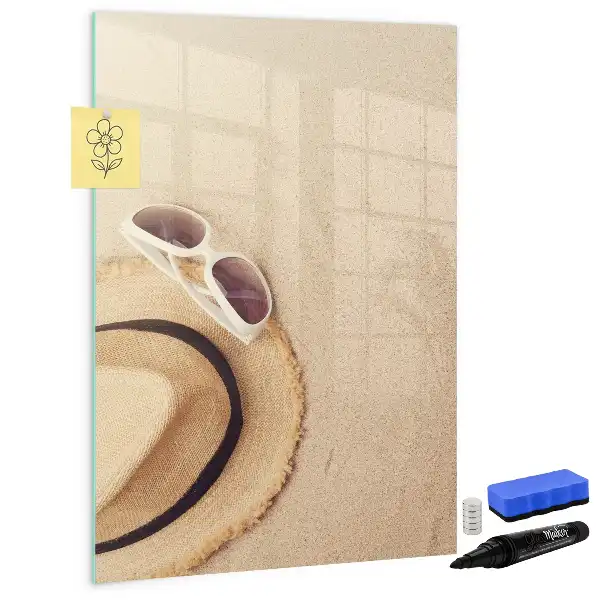 Magnetisch memobord van glas zandbank voor aan de muur