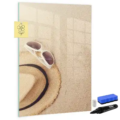 Magnetisch memobord van glas zandbank voor aan de muur