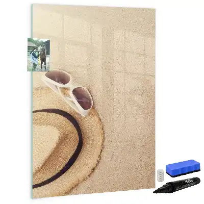 Magnetisch memobord van glas zandbank voor aan de muur