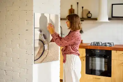 Magnetisch memobord van glas zandbank voor aan de muur