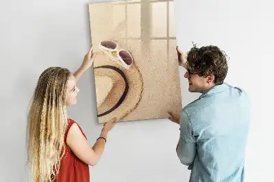 Magnetisch memobord van glas zandbank voor aan de muur