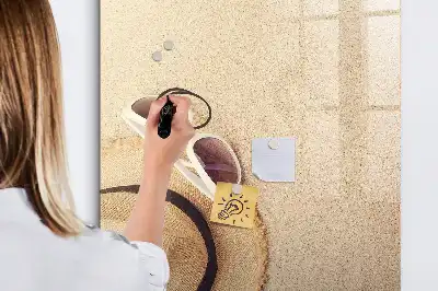 Magnetisch memobord van glas zandbank voor aan de muur
