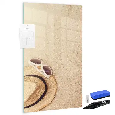 Magnetisch memobord van glas zandbank voor aan de muur