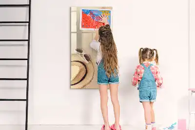Magnetisch memobord van glas zandbank voor aan de muur