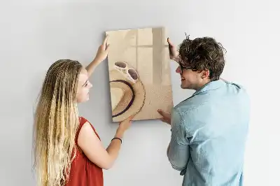 Magnetisch memobord van glas zandbank voor aan de muur