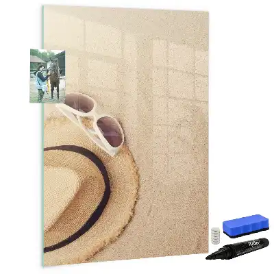 Magnetisch memobord van glas zandbank voor aan de muur