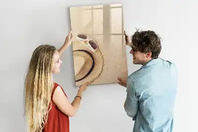 Magnetisch memobord van glas zandbank voor aan de muur