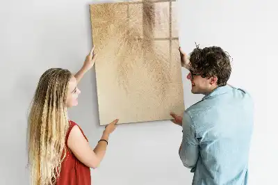Glazen magneetbord met decoratieve print met schaduw van palmbladeren