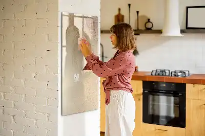 Glazen magneetbord met decoratieve print met schaduw van palmbladeren