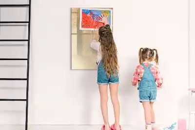 Glazen magneetbord met decoratieve print met schaduw van palmbladeren