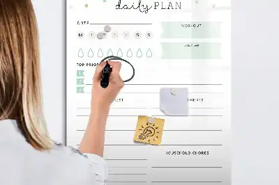 Magnetisch glazen memobord voor dagplanning aan de muur
