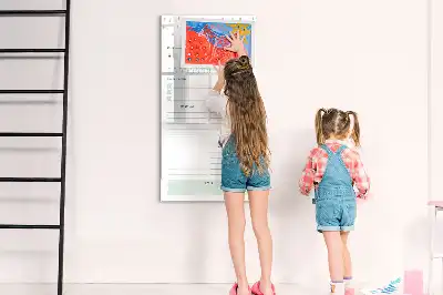 Magnetisch glazen memobord voor dagplanning aan de muur