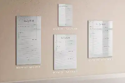 Magnetisch glazen memobord voor dagplanning aan de muur