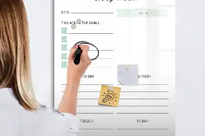 Weekplanning glazen magneetbord met decoratieve print