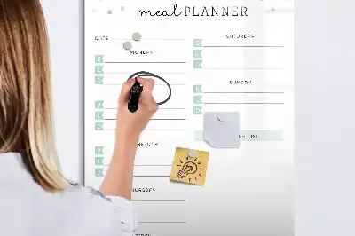 Glazen magnetisch memobord maaltijdplanner voor aan de muur