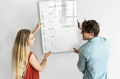 Glazen magnetisch memobord maaltijdplanner voor aan de muur