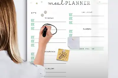 Glazen magnetisch memobord maaltijdplanner voor aan de muur