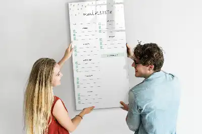 Glazen magnetisch memobord maaltijdplanner voor aan de muur