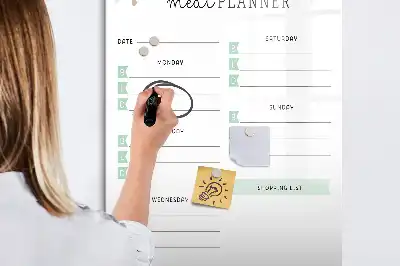 Glazen magnetisch memobord maaltijdplanner voor aan de muur