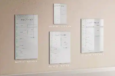 Glazen magnetisch memobord maaltijdplanner voor aan de muur