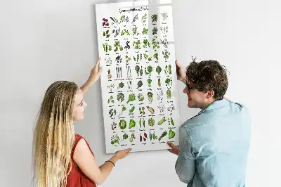 Glazen magneetbord met decoratieve print groene groenten