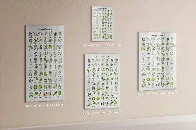 Glazen magneetbord met decoratieve print groene groenten