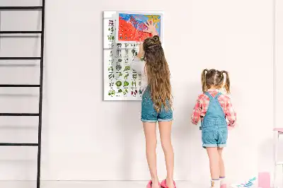 Glazen magneetbord met decoratieve print groene groenten