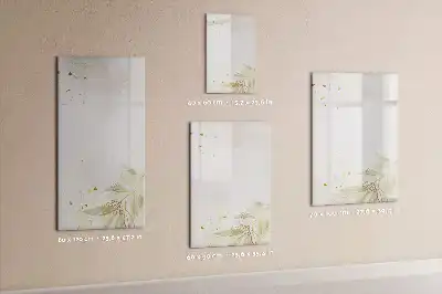 Magnetisch glazen memobord voor aan de muur met gouden groente abstractie