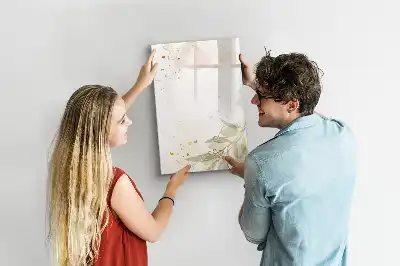 Magnetisch glazen memobord voor aan de muur met gouden groente abstractie