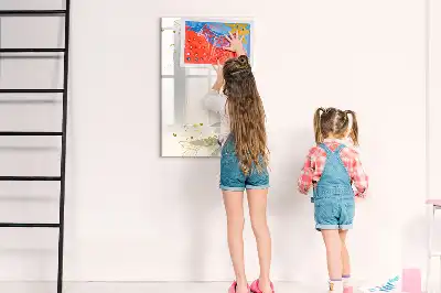 Magnetisch glazen memobord voor aan de muur met gouden groente abstractie