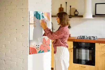 Magnetisch glazen memobord voor aan de muur zomerbloem design