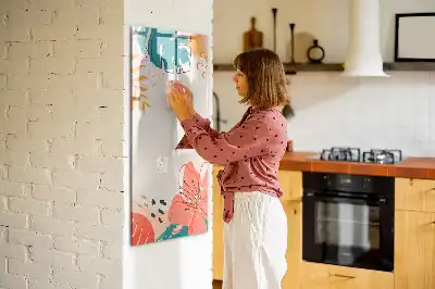 Magnetisch glazen memobord voor aan de muur zomerbloem design