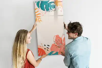 Magnetisch glazen memobord voor aan de muur zomerbloem design