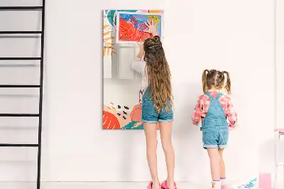 Magnetisch glazen memobord voor aan de muur zomerbloem design