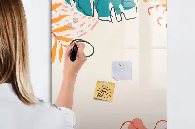 Magnetisch glazen memobord voor aan de muur zomerbloem design