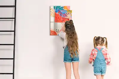 Magnetisch glazen memobord voor aan de muur zomerbloem design