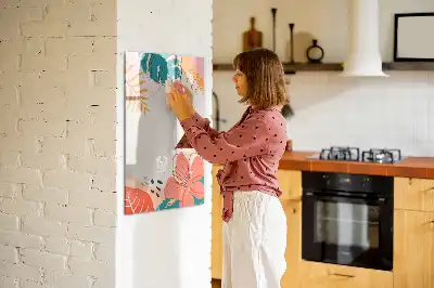 Magnetisch glazen memobord voor aan de muur zomerbloem design