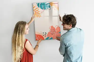 Magnetisch glazen memobord voor aan de muur zomerbloem design