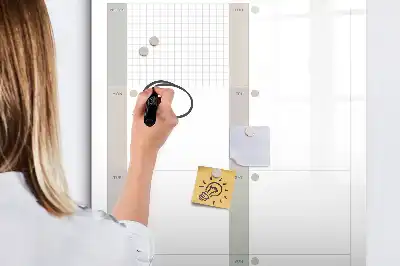 Glazen weekplanner magnetisch memobord voor aan de muur
