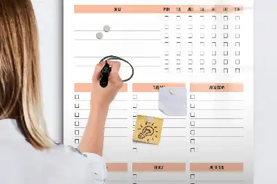 Magnetisch glazen memobord voor aan de muur schoonmaaklijst