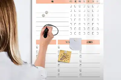 Magnetisch glazen memobord voor aan de muur schoonmaaklijst