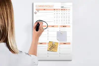 Magnetisch glazen memobord voor aan de muur schoonmaaklijst