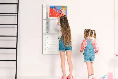 Glazen magneetbord met maaltijdplan voorzien van decoratieve print