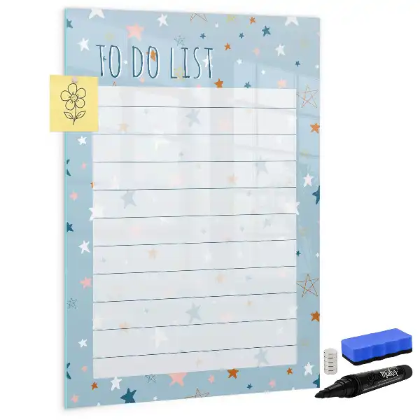 Magnetisch glazen memobord voor aan de muur to-do lijst