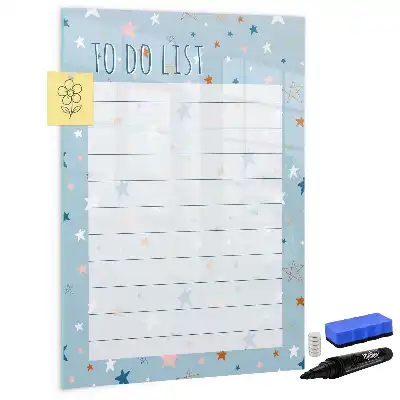 Magnetisch glazen memobord voor aan de muur to-do lijst